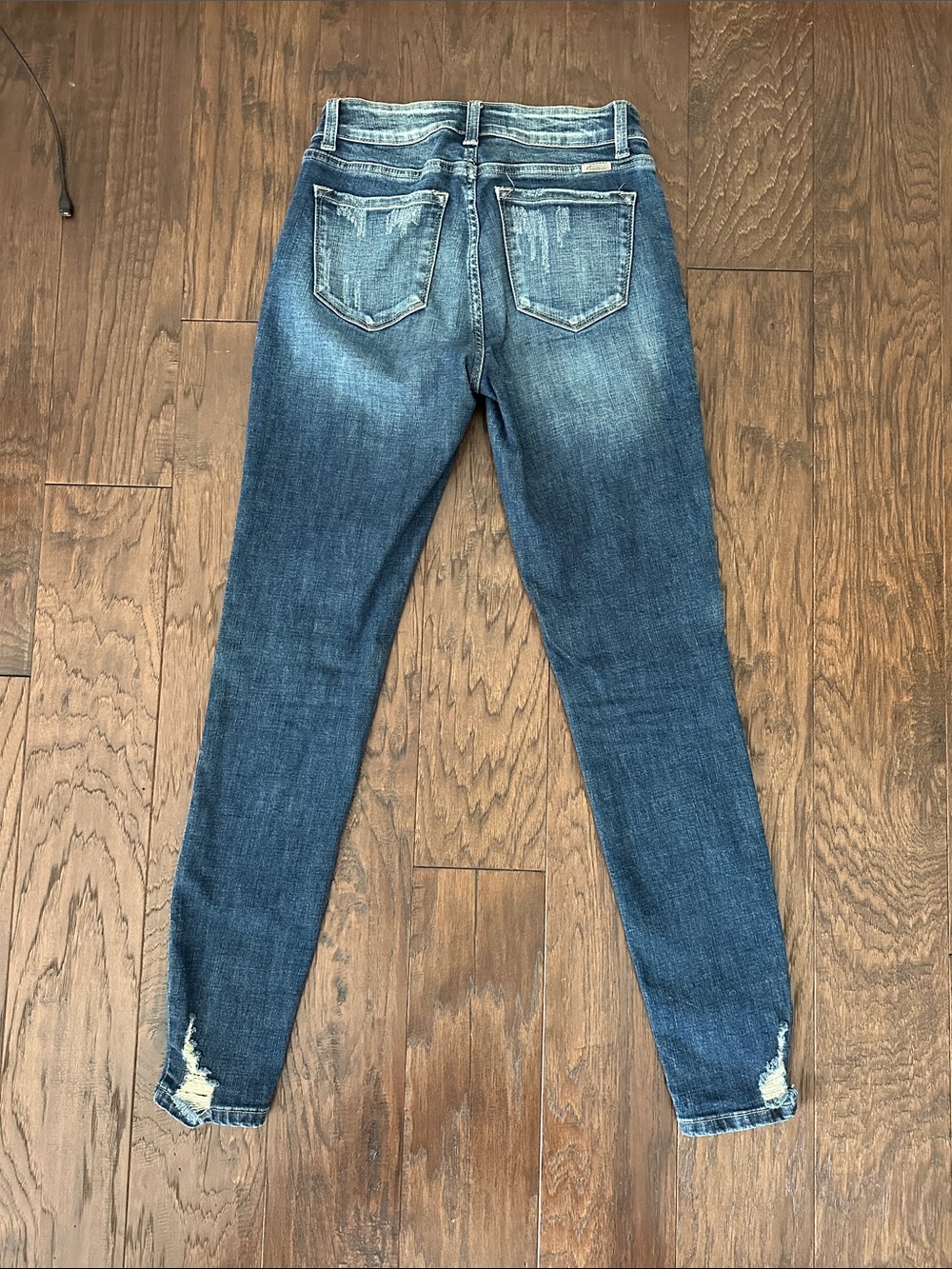 KanCan Dark Blue Distressed Skinny Jeans - Picture 4 of 5